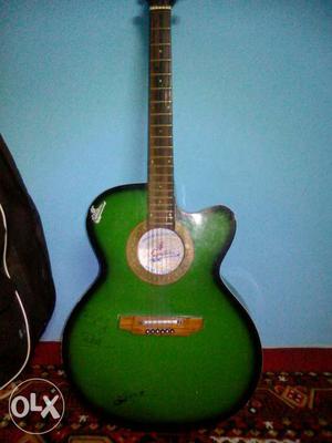 Green And Black Les Paul Acoustic Guitar