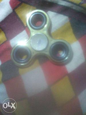 Green And Gray Three-bladed Fidget Spinner