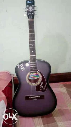 Grey And Black Acoustic Guitar