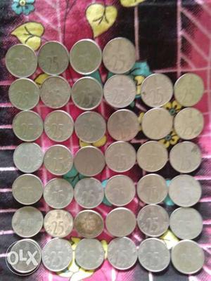 Indian Paise 25 Silver Coin Lot