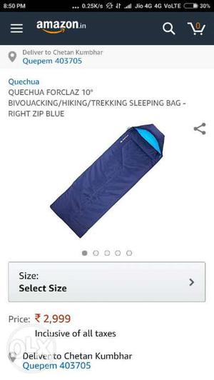 Quechua Blue Sleeping Bag