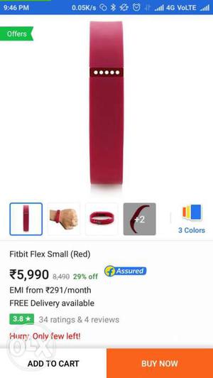Red Fitbit Flex Screenshot