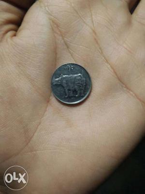 Round Rhinoceros Coin