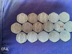 Silver 20 Paise Coins