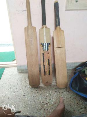 Three Brown Wooden Croquet Paddle
