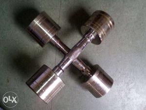 Two Silver Dumbbells