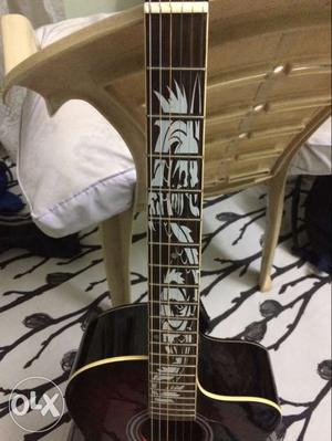 White And Black Dragon Printed Acoustic Guitar