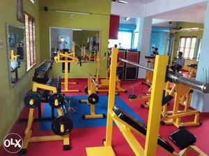 Yellow And Black Gym Equipments