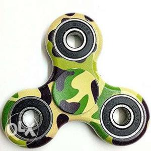 Yellow, Green, And Black Camouflage Fidget Spinner