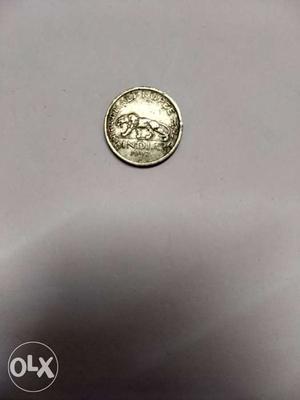  indian coin. Half rupee