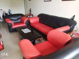 3+1+1 elegant leather sofa set