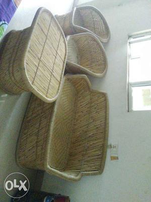 5 seater sofa with centre table made by bamboo