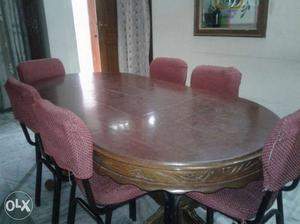 Dining Table With 6 Wrought Iron Chairs.