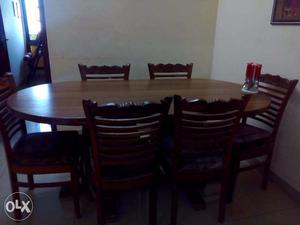 Dining table 6 seater, wooden.
