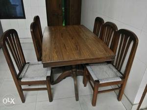 Dining table with 6 chairs Teakwood