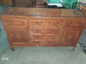 Kashmiri walnut -brown Wooden 5-drawer Sideboard