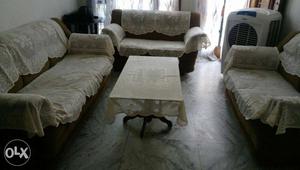 Seven seater good condition sofa set with centre