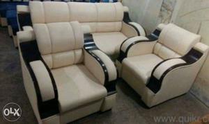 3-piece Beige Linen Sofa Set