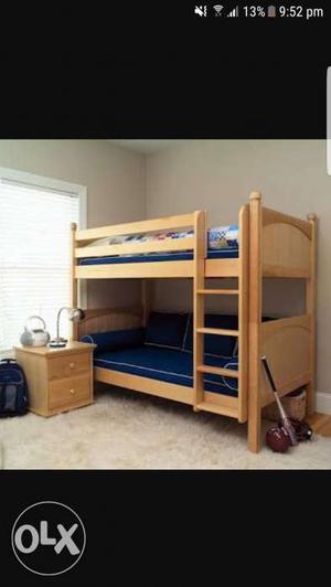 5 year old bunk bed for sale with 2 cots nd one