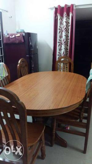 6 seater dining table. wooden. 3 years old.