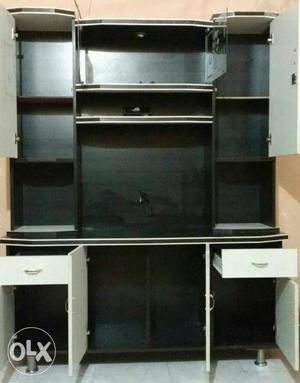 Black Wooden Television Hutch (Showcase) in Good Condition
