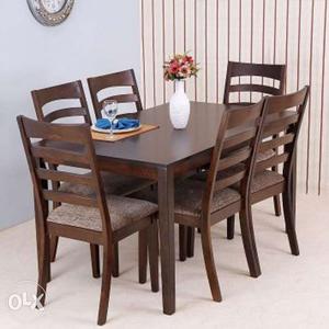 Brand new Rectangular Brown Wooden Dining Table Set