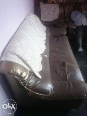 Brown Leather Chesterfield Sofa