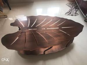 Brown Wooden Leave Top Coffee Table