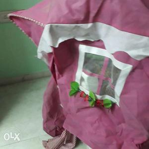 Kids tent house in pink color