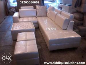 New Brand White color Leather Sofa set