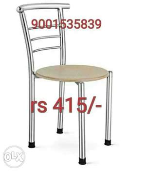 New ss restaurant chair with wooden seat
