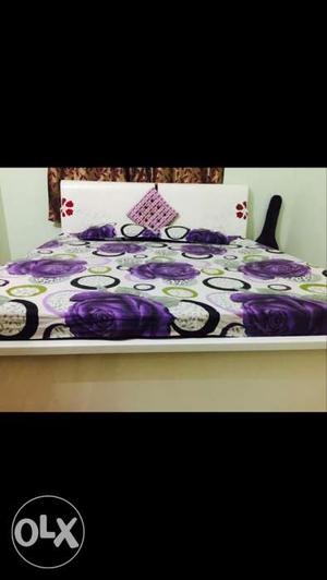 Purple And Beige Bed Set