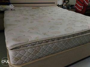 Quilted White And Beige Floral Mattress
