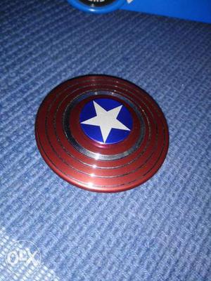 Red And Blue Captain America's Shield Theme Hand Spinner