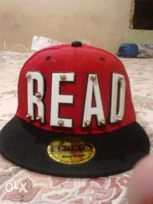 Red, Black And White Read Theme Cap