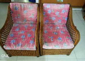 Sparingly used cane sofas 2nos. for sale