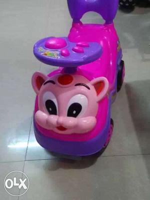 Toddler's Pink And Purple Ride On Animal Toy