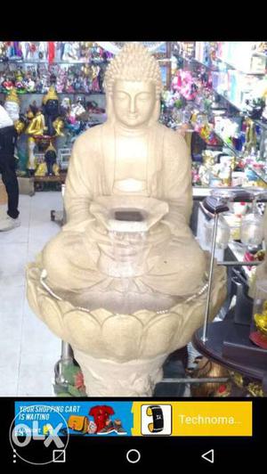 White Ceramic Buddha Fountain