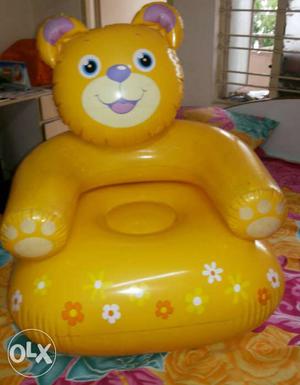 Yellow Floral Inflatable Bear Seat
