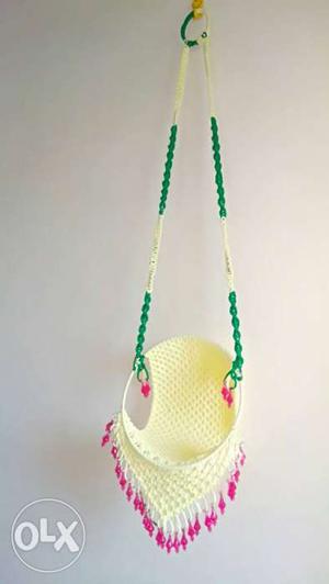 Yellow, Green, And Pink Knitted Hanging Decoration