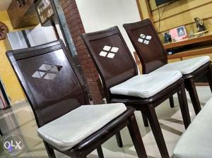 6 dining chair with 6 cushions, chocolate colour
