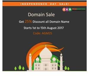 AGM Web Hosting Independence Day Offer Domain Registration