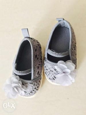 Baby's Grey 1-strap Shoes
