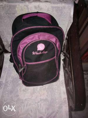 Black And Purple WhaleApp Backpack