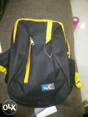 Black And Yellow Big C Backpack