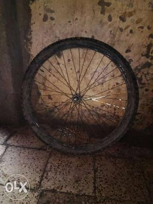 Black Bicycle Rim And Tire