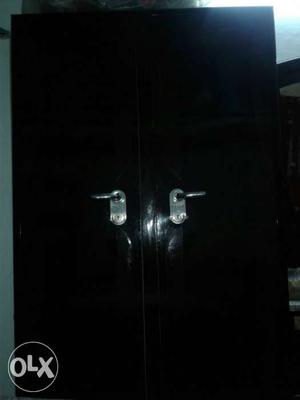 Black Wooden Wardrobe With Stainless Steel Knob