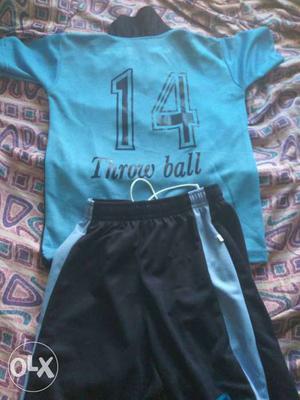Blue And Black Shirt, Blackand blue Shorts new size30