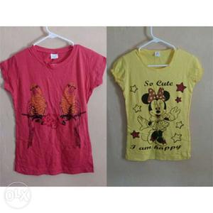 Brand New t shirts for ladies (yellow and brick color)