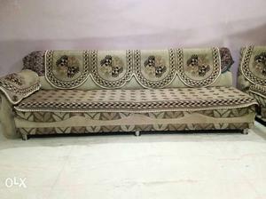 Brown And Green Floral Sofa